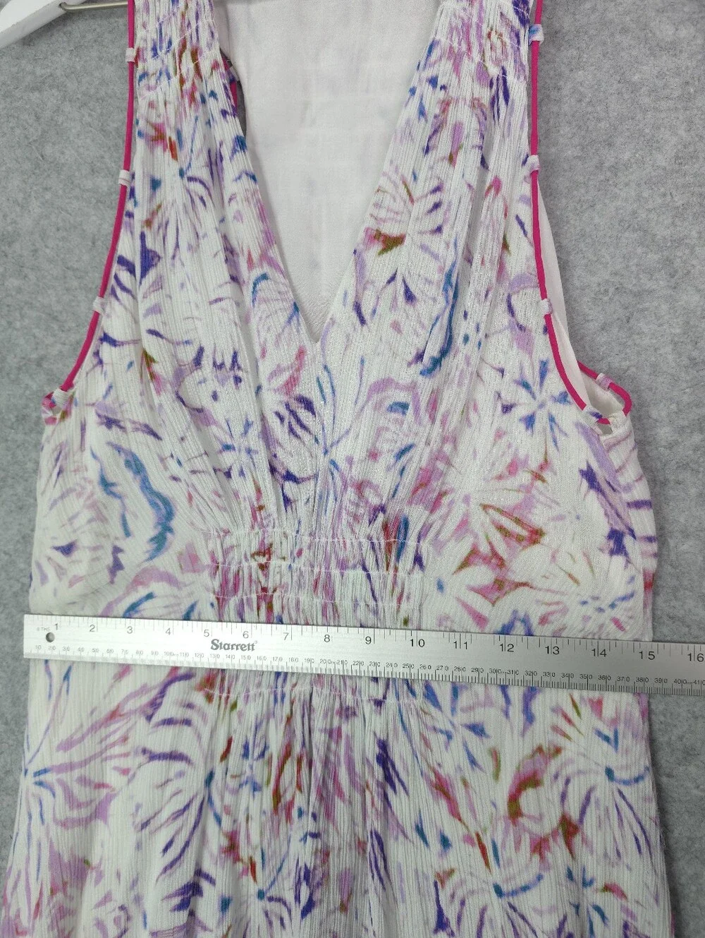 IRO Linen Blend Vneck Watercolor Floral-Print Midi Dress - Picture 11 of 12
